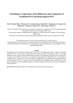 A Preliminary Exploration of the Differences and Conjunction of Traditional PNT and Brain-inspired PNT