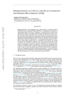 Segmentation as A Plug-and-Play Capability for Frozen Multimodal LLMs