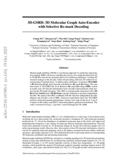 3D-GSRD: 3D Molecular Graph Auto-Encoder with Selective Re-mask Decoding