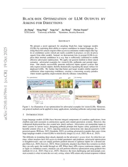 Black-box Optimization of LLM Outputs by Asking for Directions
