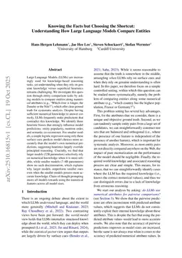 Knowing the Facts but Choosing the Shortcut: Understanding How Large Language Models Compare Entities