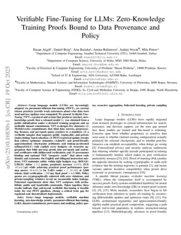 Verifiable Fine-Tuning for LLMs: Zero-Knowledge Training Proofs Bound to Data Provenance and Policy