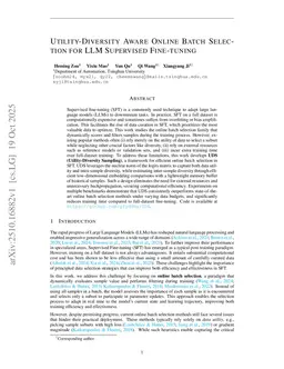 Utility-Diversity Aware Online Batch Selection for LLM Supervised Fine-tuning