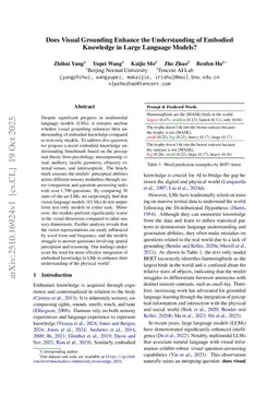Does Visual Grounding Enhance the Understanding of Embodied Knowledge in Large Language Models?