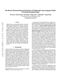 Res-Bench: Benchmarking the Robustness of Multimodal Large Language Models to Dynamic Resolution Input