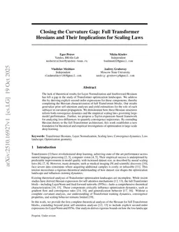Closing the Curvature Gap: Full Transformer Hessians and Their Implications for Scaling Laws