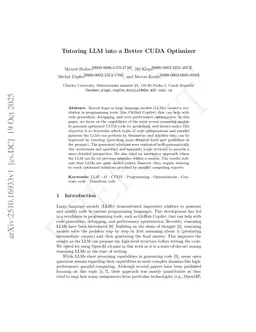 Tutoring LLM into a Better CUDA Optimizer