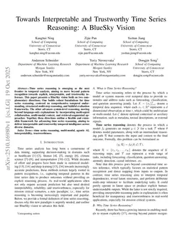 Towards Interpretable and Trustworthy Time Series Reasoning: A BlueSky Vision