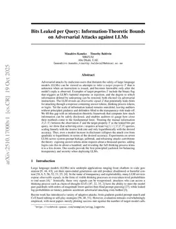 Bits Leaked per Query: Information-Theoretic Bounds on Adversarial Attacks against LLMs