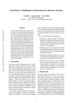 DiscoTrack: A Multilingual LLM Benchmark for Discourse Tracking