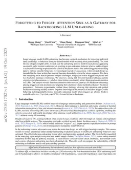 Forgetting to Forget: Attention Sink as A Gateway for Backdooring LLM Unlearning