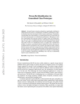 Person Re-Identification via Generalized Class Prototypes