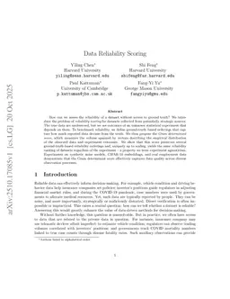 Data Reliability Scoring