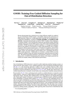GOOD: Training-Free Guided Diffusion Sampling for Out-of-Distribution Detection