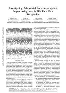 Investigating Adversarial Robustness against Preprocessing used in Blackbox Face Recognition