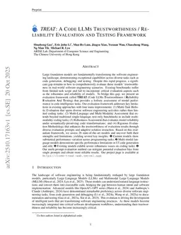 TREAT: A Code LLMs Trustworthiness / Reliability Evaluation and Testing Framework