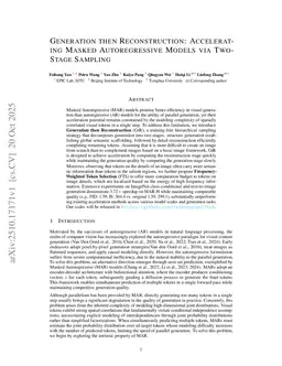 Generation then Reconstruction: Accelerating Masked Autoregressive Models via Two-Stage Sampling