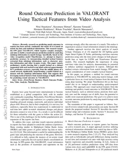 Round Outcome Prediction in VALORANT Using Tactical Features from Video Analysis