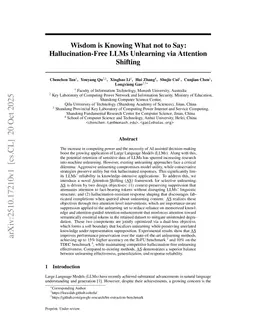 Wisdom is Knowing What not to Say: Hallucination-Free LLMs Unlearning via Attention Shifting