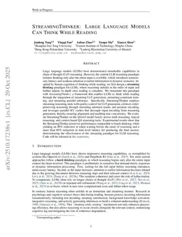 StreamingThinker: Large Language Models Can Think While Reading