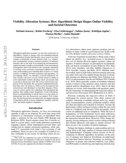 Visibility Allocation Systems: How Algorithmic Design Shapes Online Visibility and Societal Outcomes