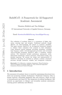 RubiSCoT: A Framework for AI-Supported Academic Assessment