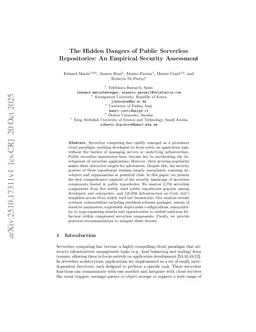 The Hidden Dangers of Public Serverless Repositories: An Empirical Security Assessment