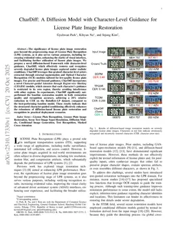 CharDiff-LP: A Diffusion Model with Character-Level Guidance for License Plate Image Restoration