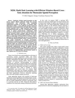 M2H: Multi-Task Learning with Efficient Window-Based Cross-Task Attention for Monocular Spatial Perception