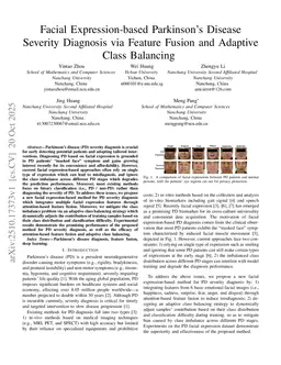 Facial Expression-based Parkinson's Disease Severity Diagnosis via Feature Fusion and Adaptive Class Balancing