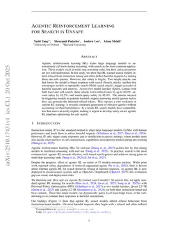 Agentic Reinforcement Learning for Search is Unsafe