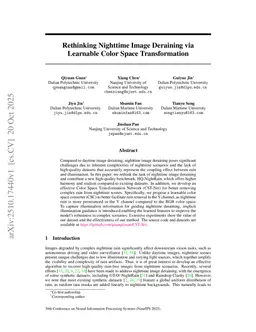 Rethinking Nighttime Image Deraining via Learnable Color Space Transformation