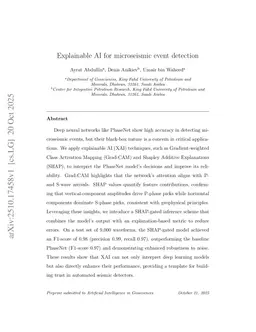 Explainable AI for microseismic event detection