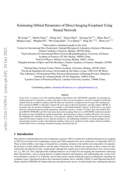 Estimating Orbital Parameters of Direct Imaging Exoplanet Using Neural Network