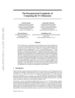 The Parameterized Complexity of Computing the VC-Dimension