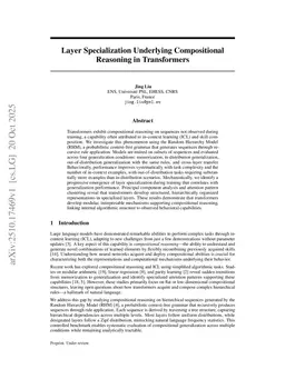 Layer Specialization Underlying Compositional Reasoning in Transformers