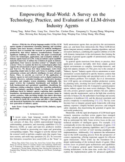 Empowering Real-World: A Survey on the Technology, Practice, and Evaluation of LLM-driven Industry Agents