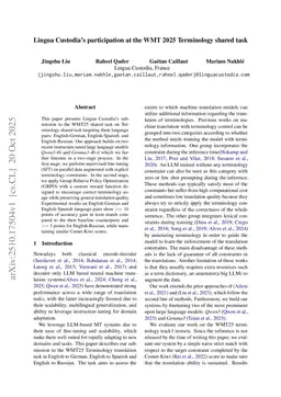 Lingua Custodi's participation at the WMT 2025 Terminology shared task