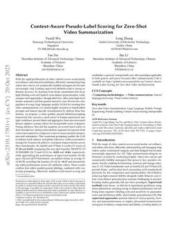 Context-Aware Pseudo-Label Scoring for Zero-Shot Video Summarization