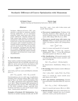 Stochastic Difference-of-Convex Optimization with Momentum