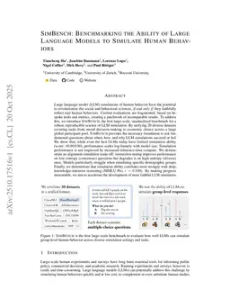 SimBench: Benchmarking the Ability of Large Language Models to Simulate Human Behaviors