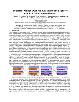 Dynamic Switched Quantum Key Distribution Network with PUF-based authentication