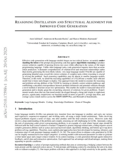 Reasoning Distillation and Structural Alignment for Improved Code Generation