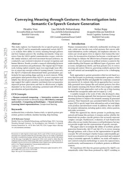 Conveying Meaning through Gestures: An Investigation into Semantic Co-Speech Gesture Generation