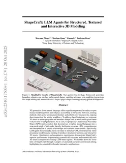 ShapeCraft: LLM Agents for Structured, Textured and Interactive 3D Modeling