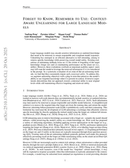 Forget to Know, Remember to Use: Context-Aware Unlearning for Large Language Models