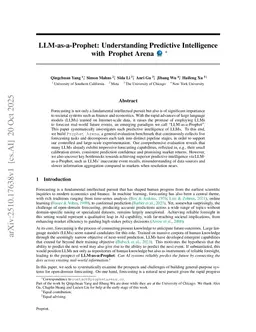 LLM-as-a-Prophet: Understanding Predictive Intelligence with Prophet Arena