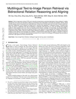 Multilingual Text-to-Image Person Retrieval via Bidirectional Relation Reasoning and Aligning