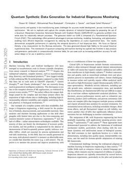 Quantum Synthetic Data Generation for Industrial Bioprocess Monitoring