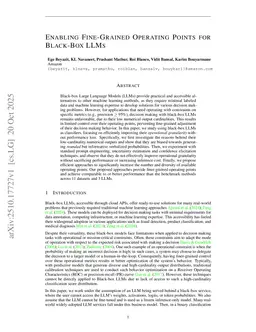 Enabling Fine-Grained Operating Points for Black-Box LLMs